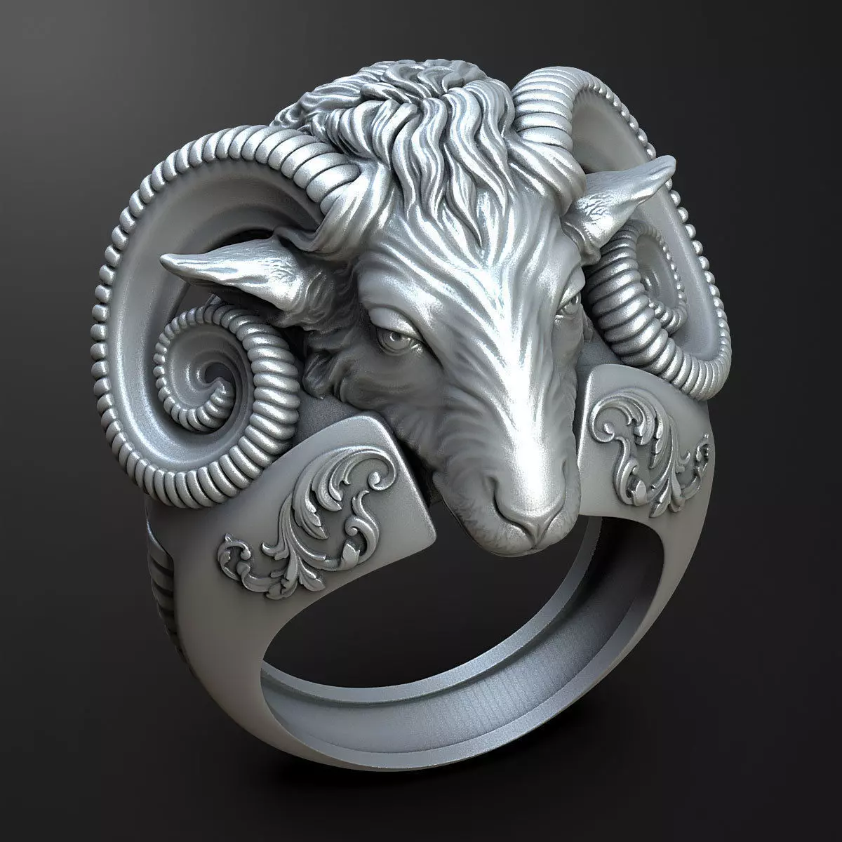 sheep Head ring 3D print model 3D print model