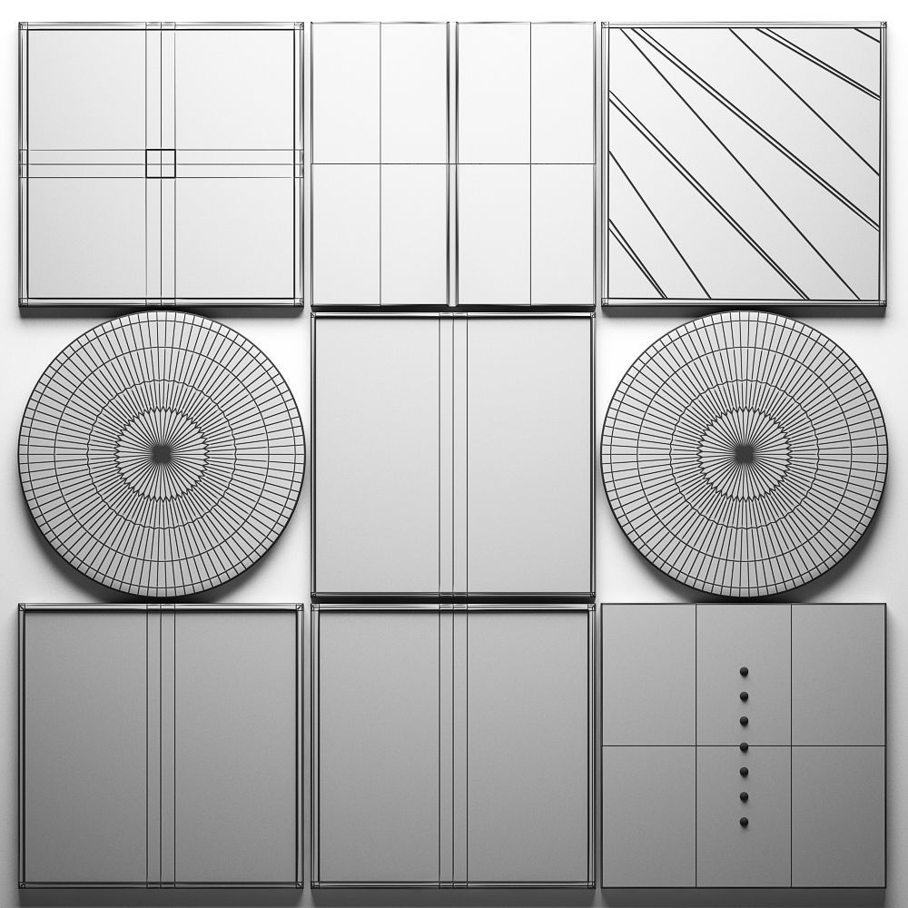 Collection Wood Wall Sculpture 3D model_9