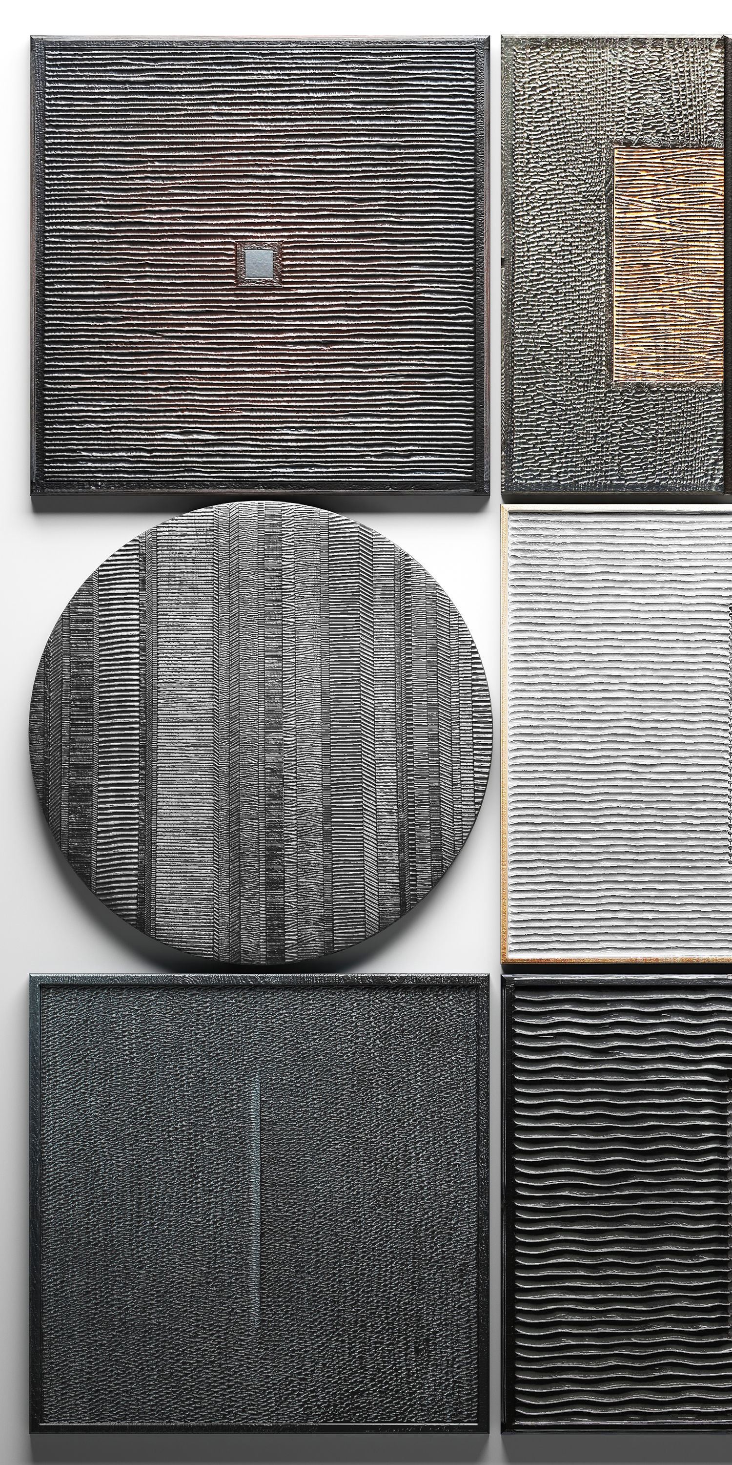 Collection Wood Wall Sculpture 3D model_1