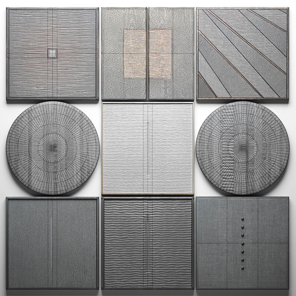 Collection Wood Wall Sculpture 3D model_8