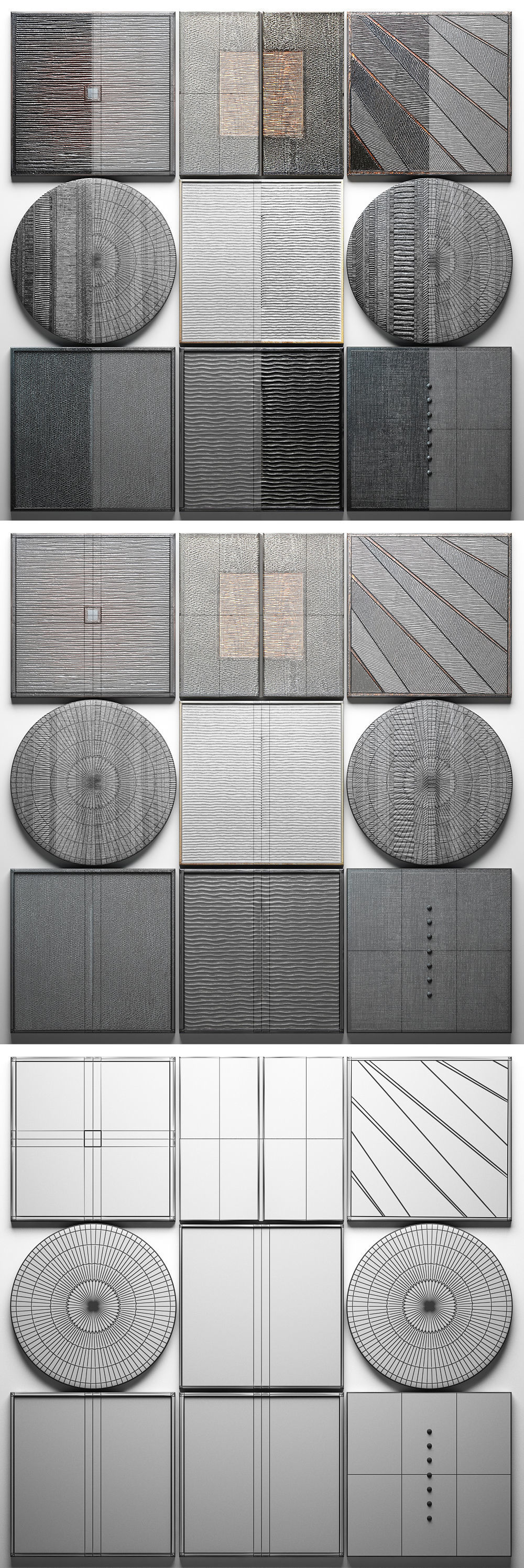 Collection Wood Wall Sculpture 3D model_10