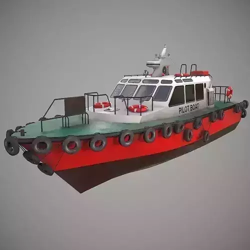 Pilot Boat Low-poly 3D model