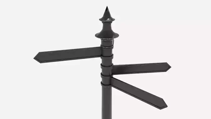 Street Assets - Directional Sign Post Low-poly 3D model