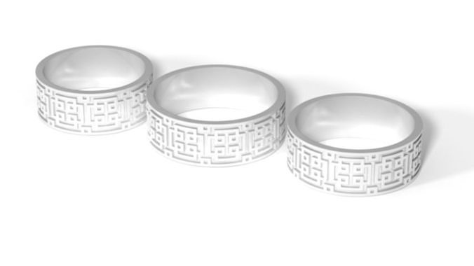 MEANDR ORNAMENT RING PACK ART 002 3D print model