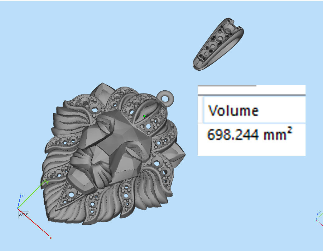 pendant lion 3D print model_7