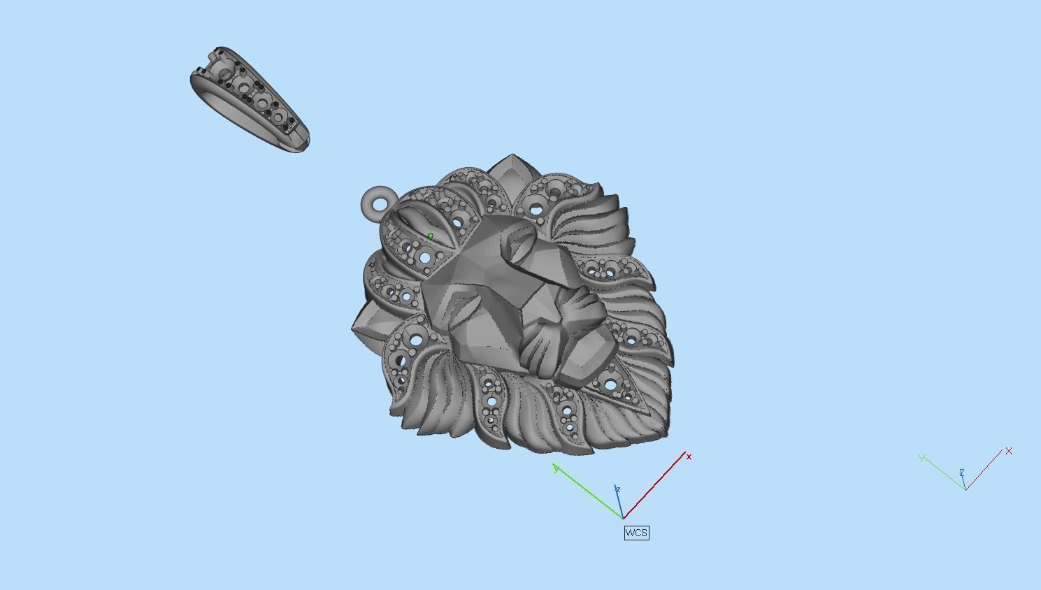 pendant lion 3D print model_5