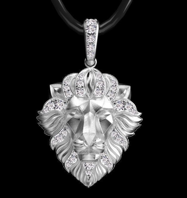 pendant lion 3D print model_1