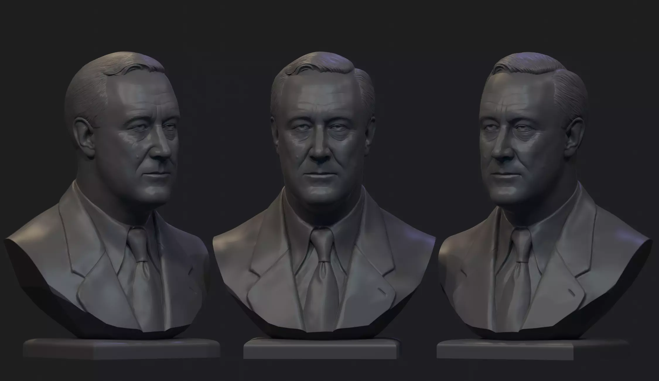 Franklin Delano Roosevelt 3D print model_0