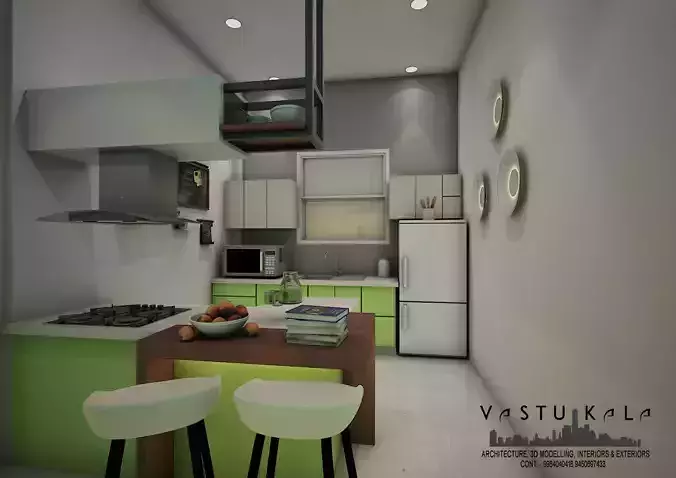 Modern Kitchen with Island 3D model