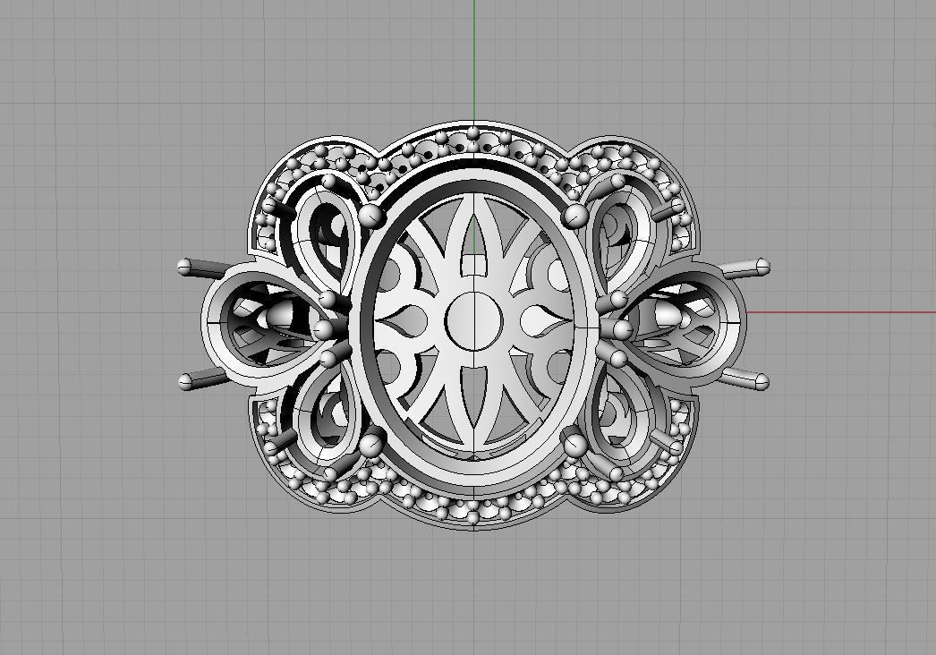 Diamond and Topaz Ring 3D print model_14
