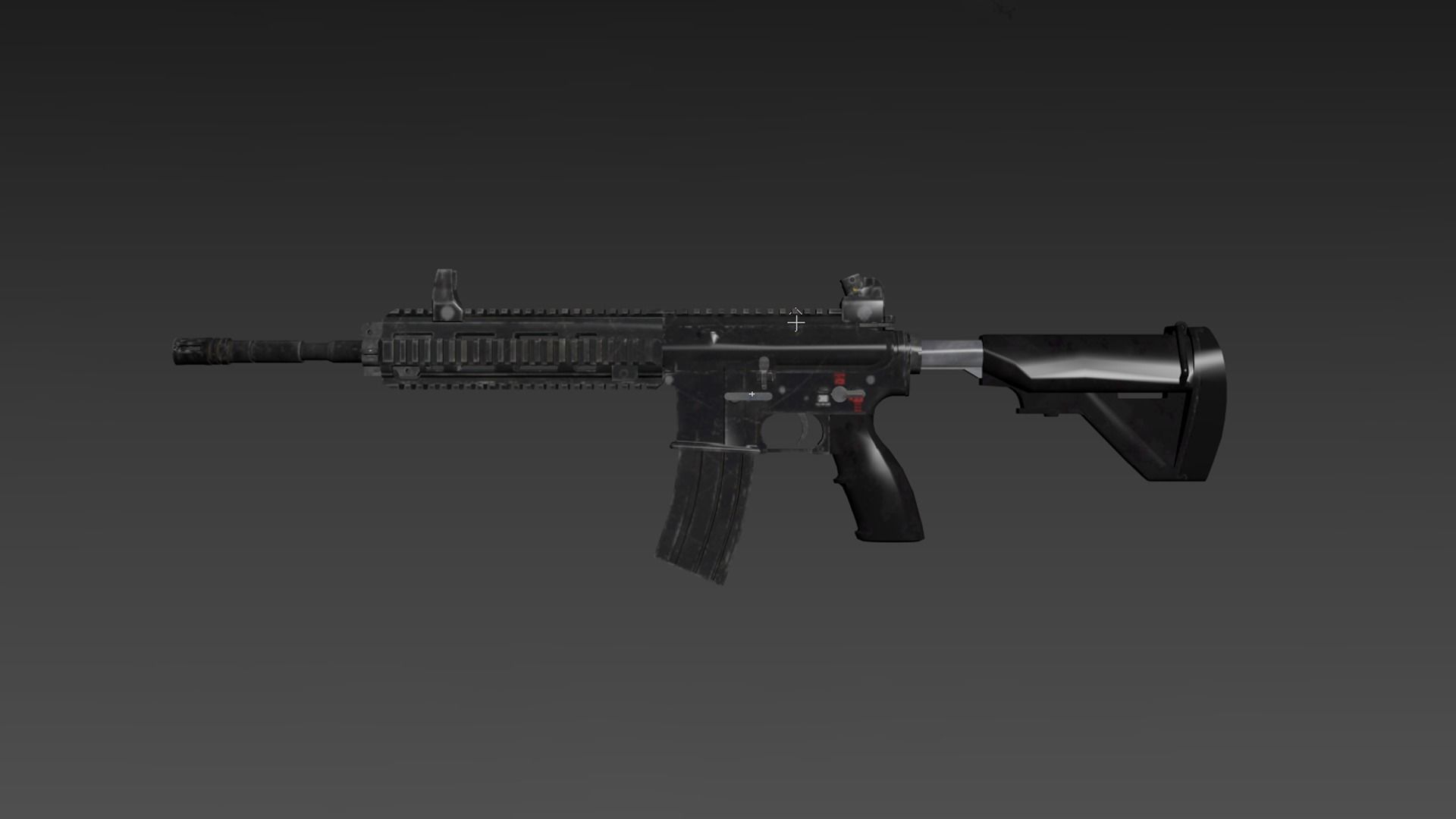 HK416 assault rifle Low-poly 3D model_1