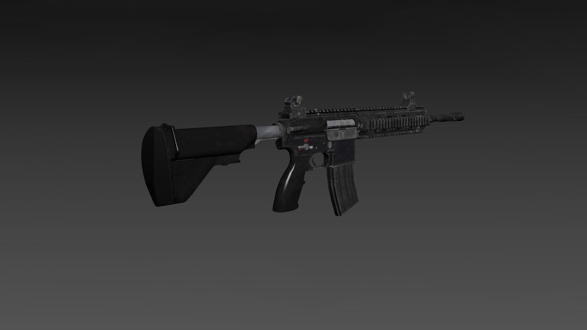 HK416 assault rifle Low-poly 3D model_6