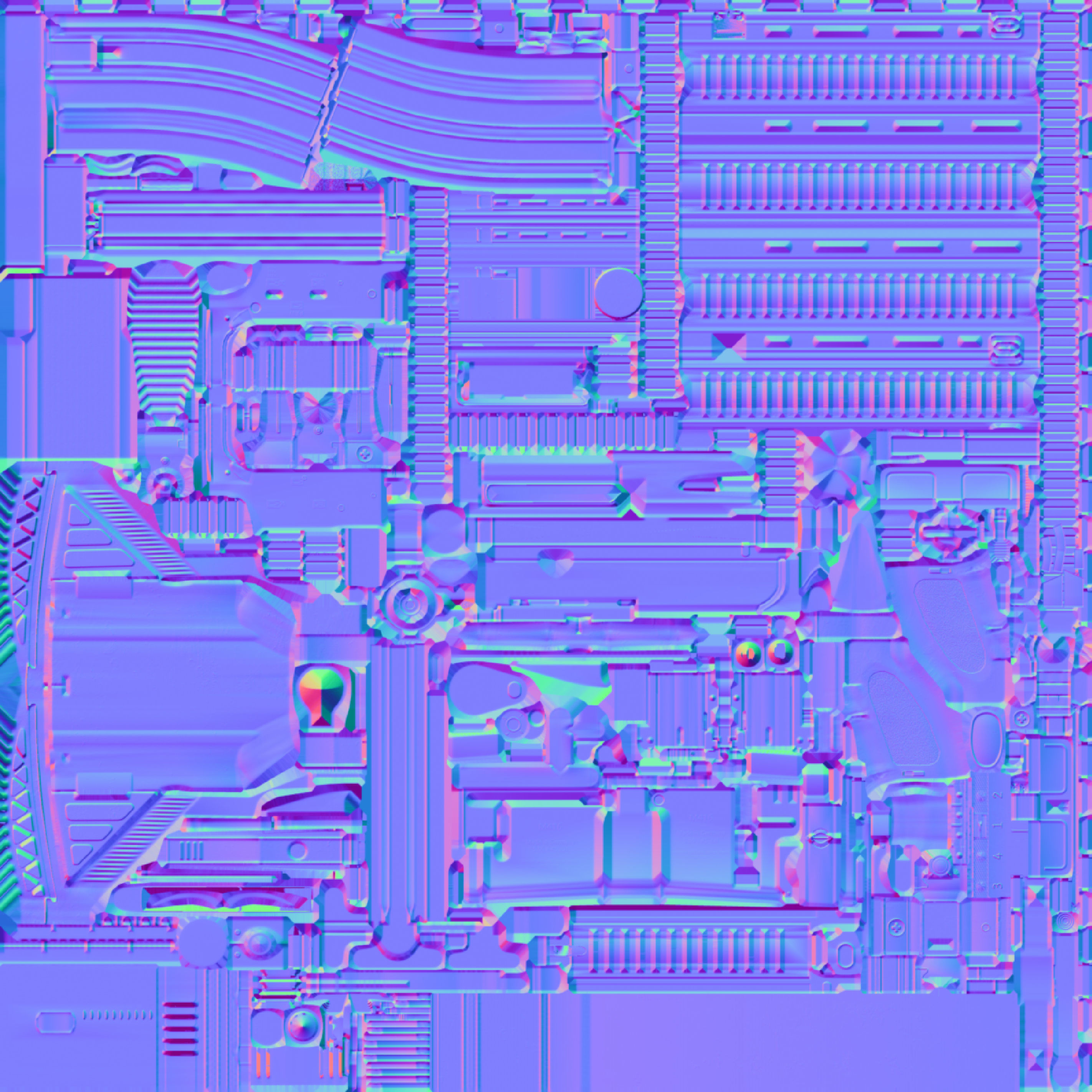 HK416 assault rifle Low-poly 3D model_4