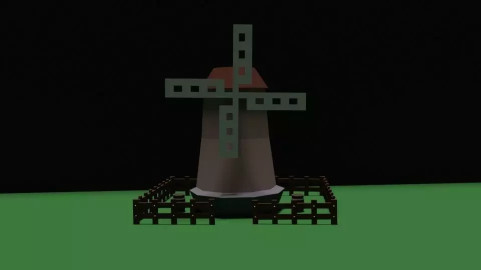 Windmill Free low-poly 3D model