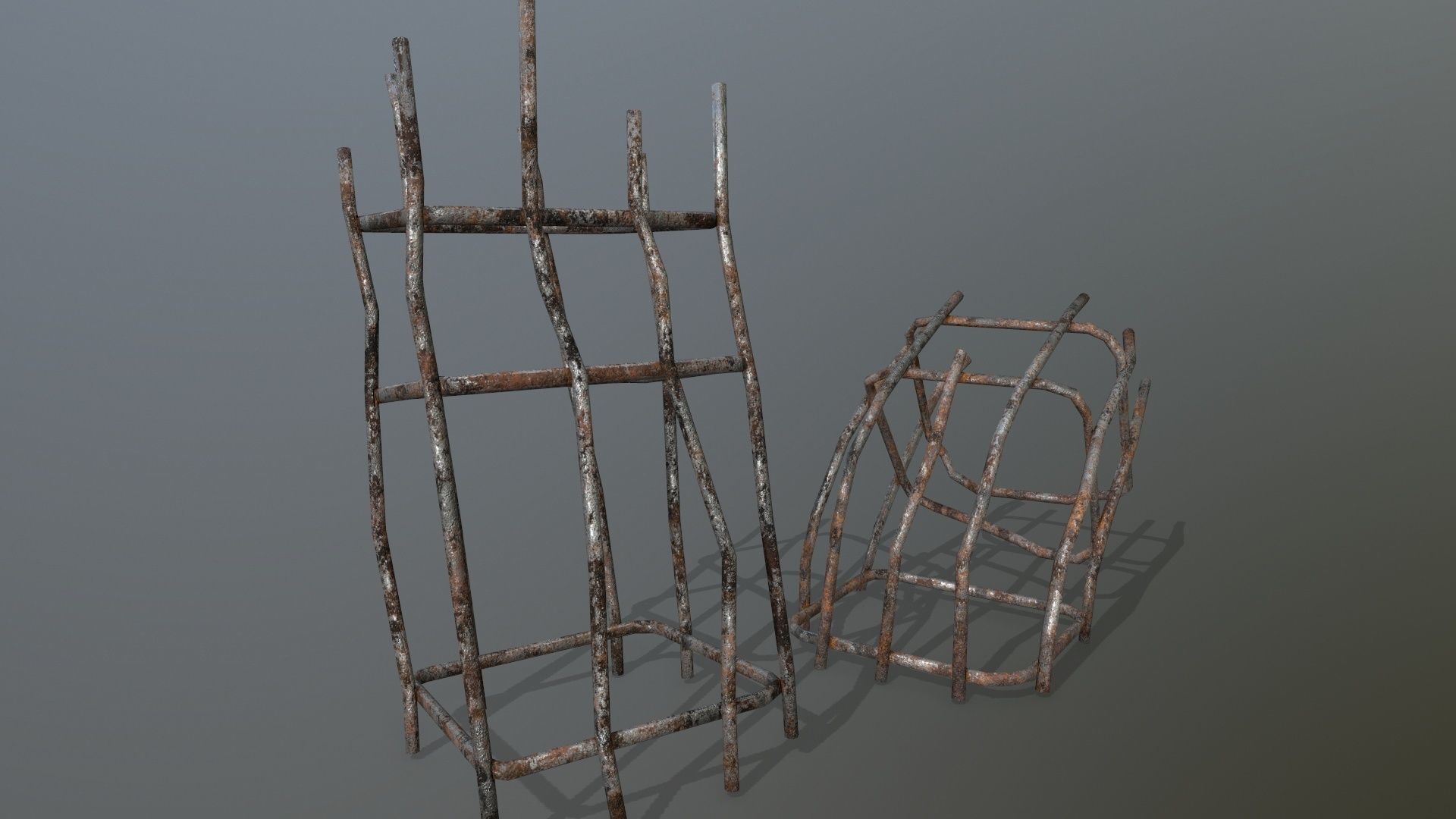 old concrete pole Low-poly 3D model_10