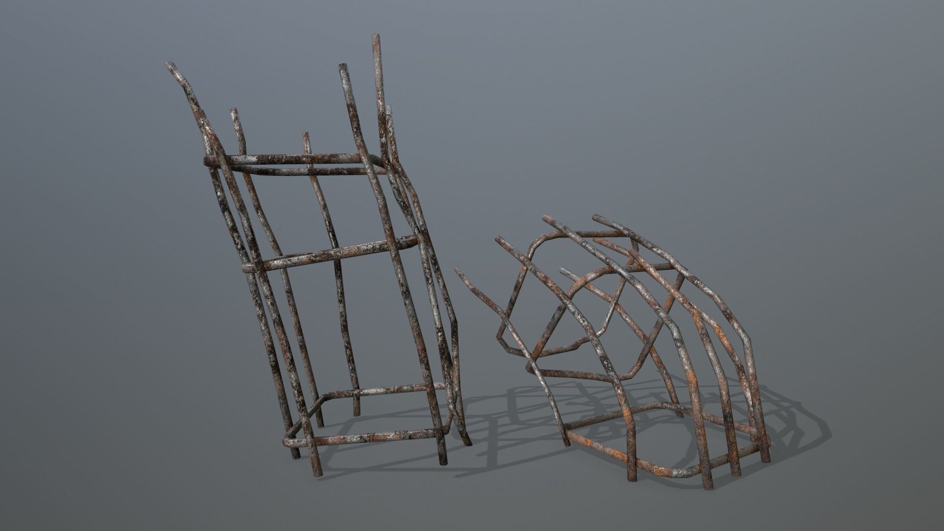 old concrete pole Low-poly 3D model_9