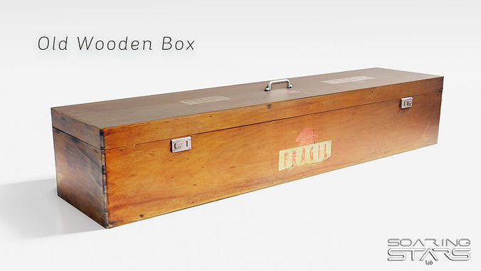 Photorealistic PBR F1A Old Wood Box Case Low-poly 3D model