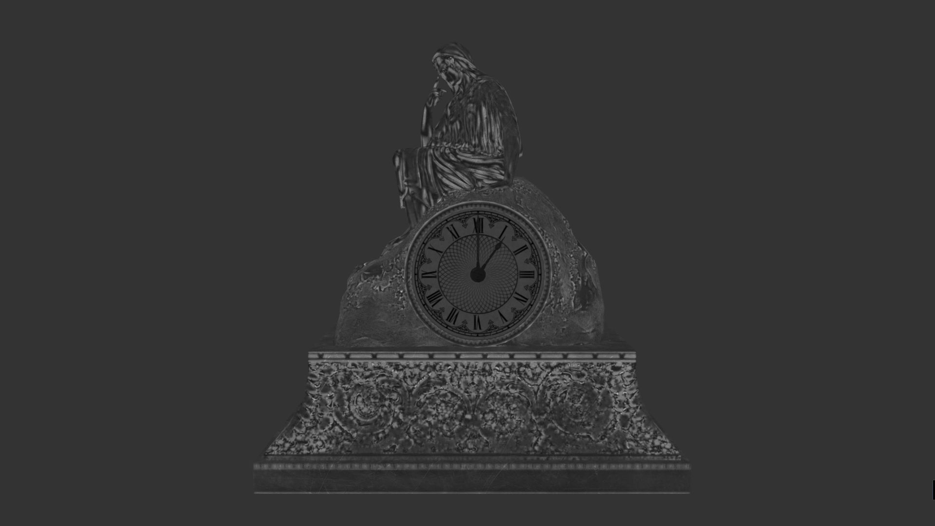 Table Clock Free low-poly 3D model_11