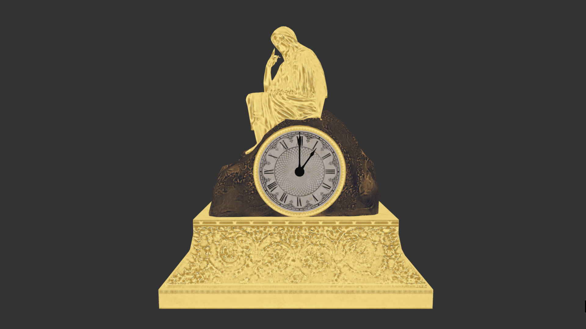 Table Clock Free low-poly 3D model_9