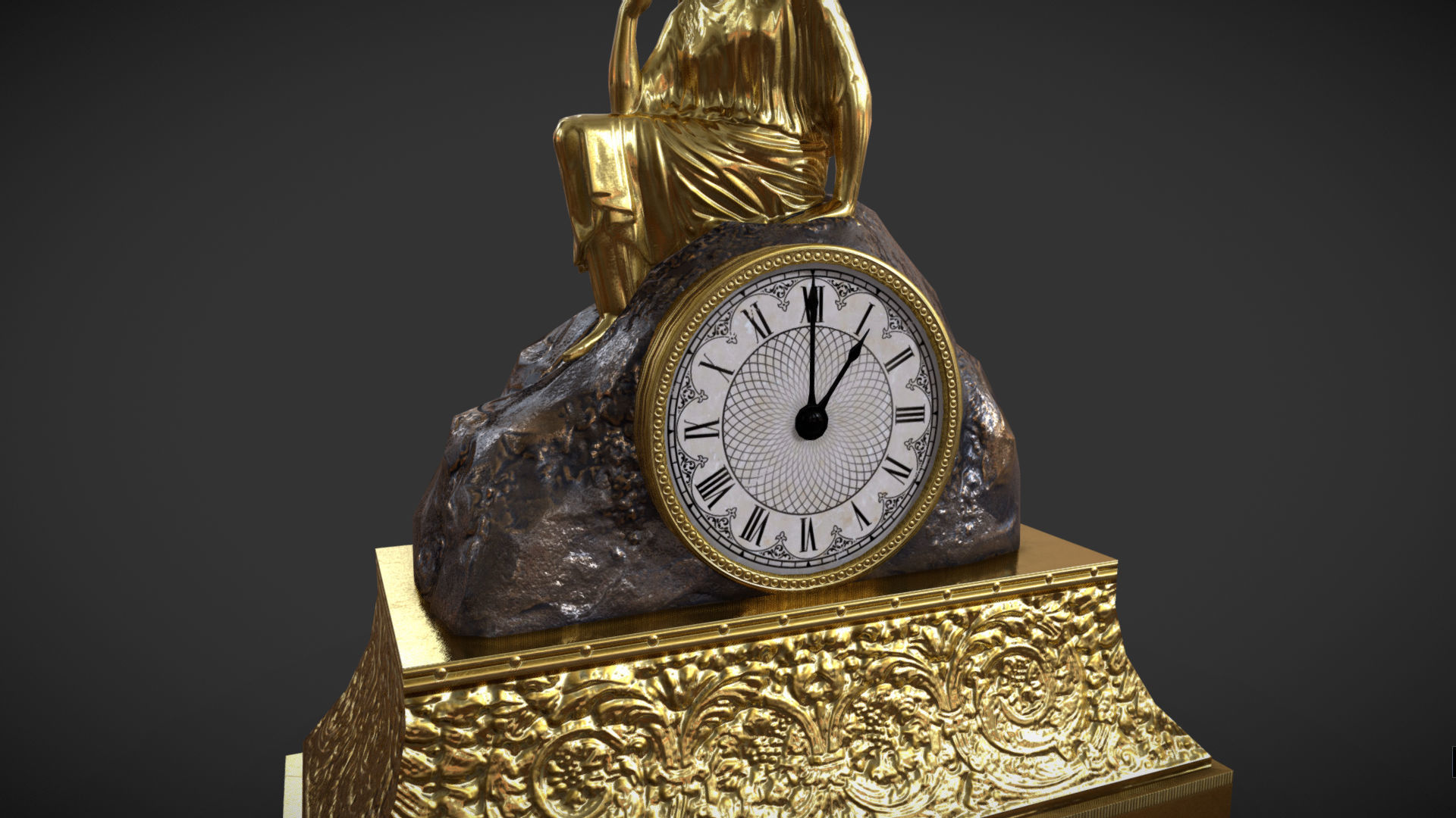 Table Clock Free low-poly 3D model_4