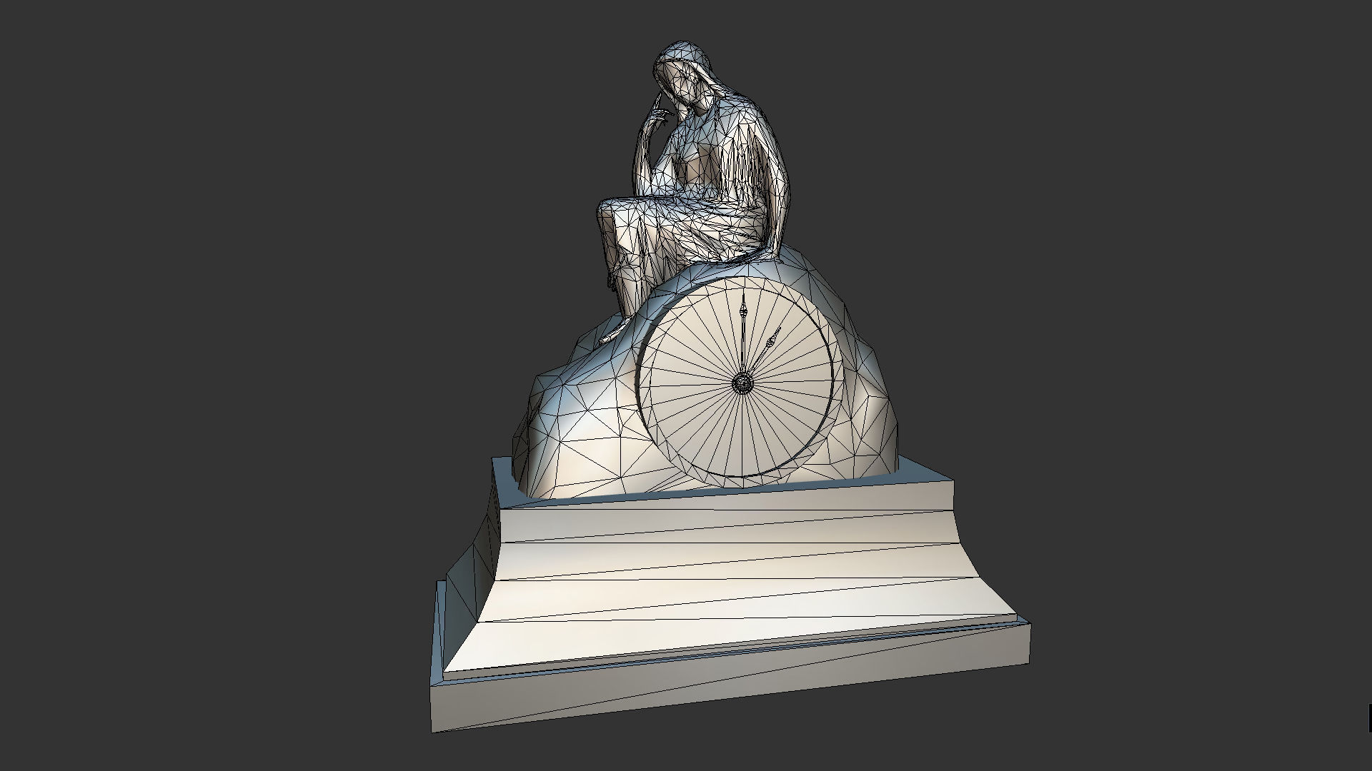 Table Clock Free low-poly 3D model_5