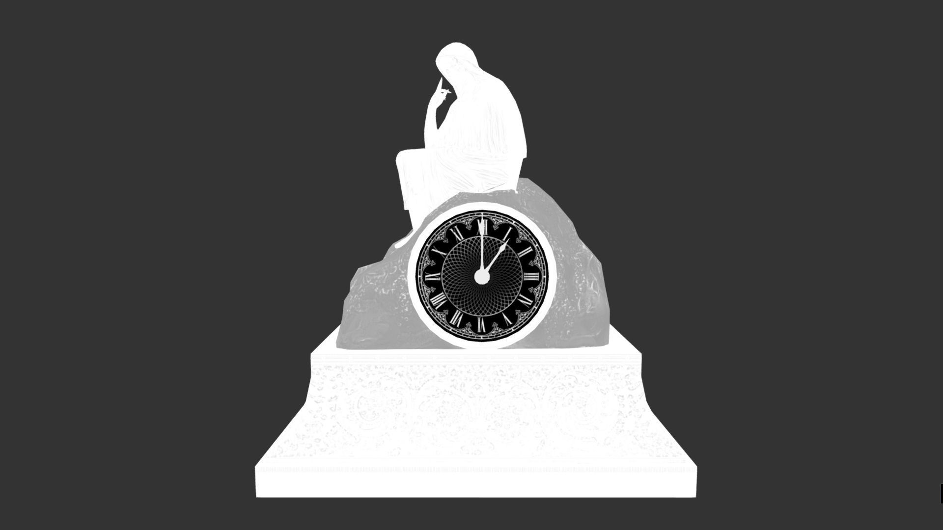 Table Clock Free low-poly 3D model_10