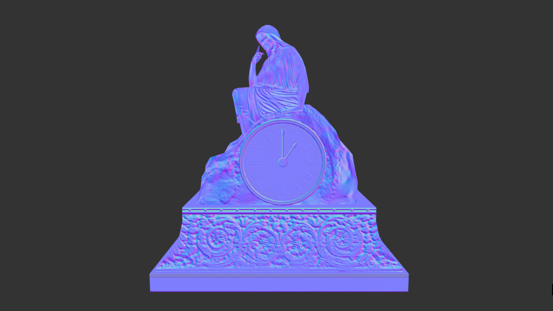 Table Clock Free low-poly 3D model_12