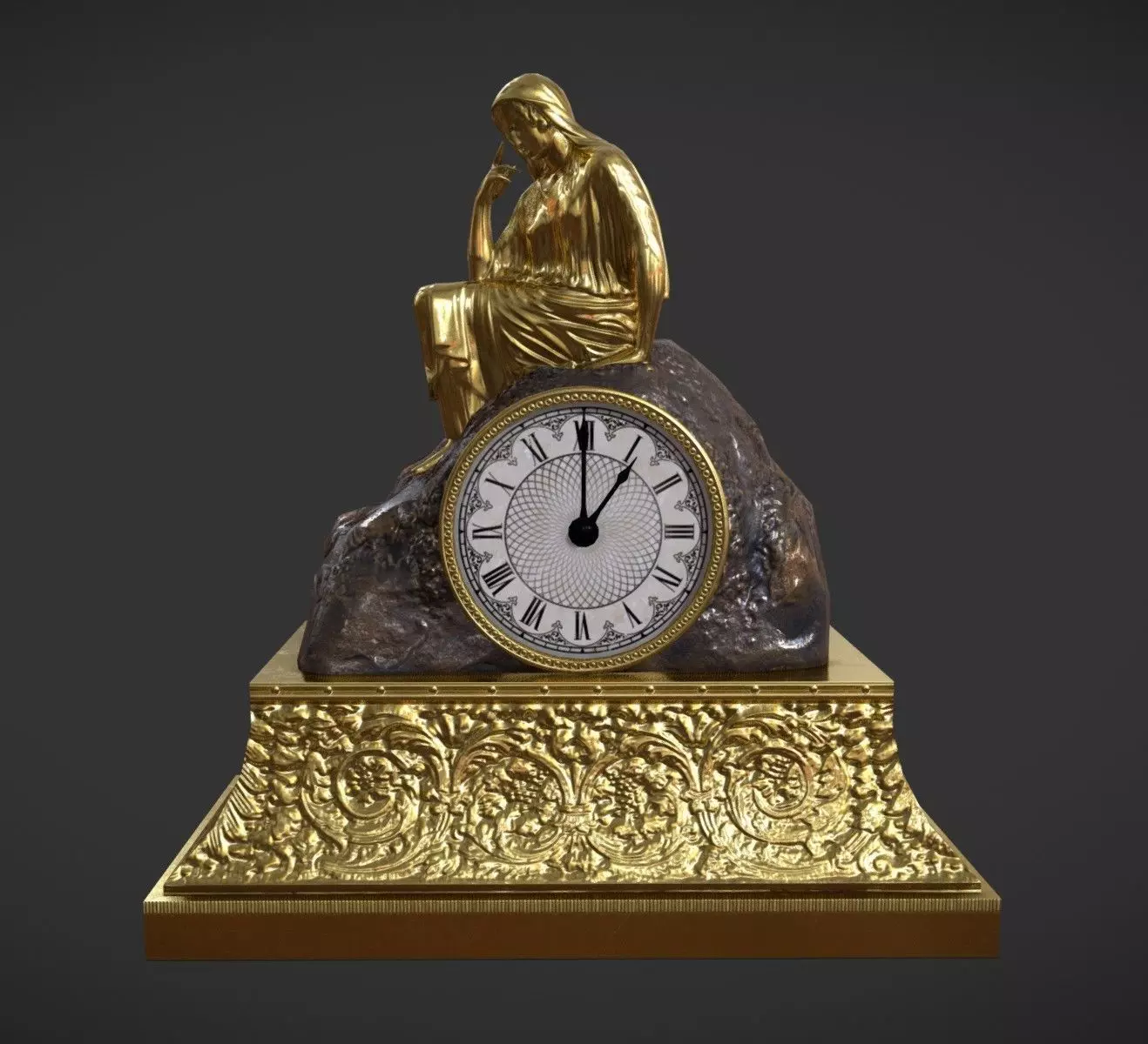 Table Clock Free low-poly 3D model_0