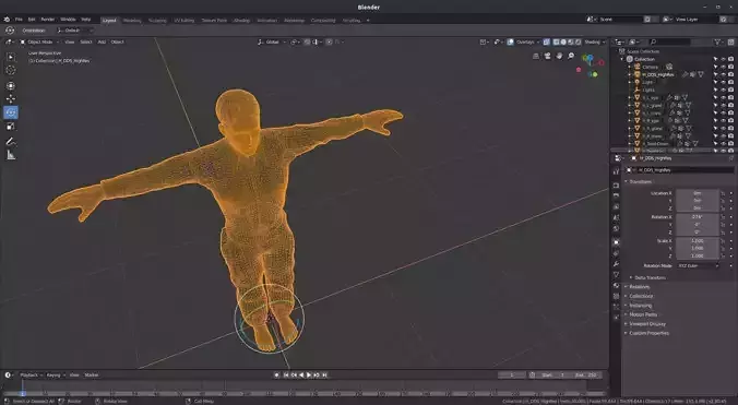 Reptilian man character 3D model