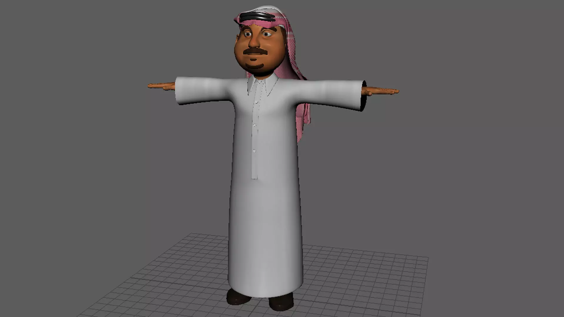 Saudi Arab Man Low-poly 3D model_0