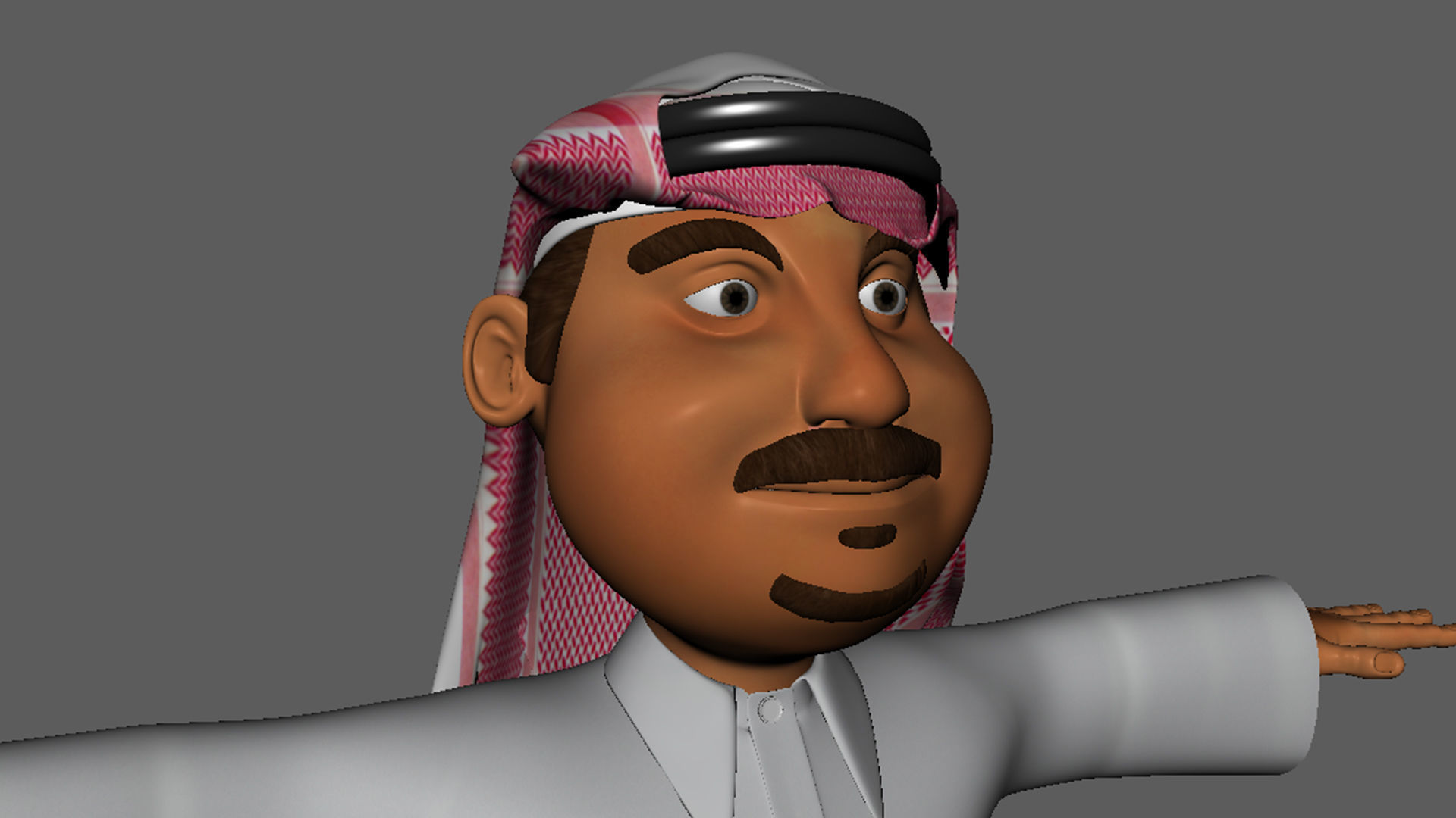 Saudi Arab Man Low-poly 3D model_1