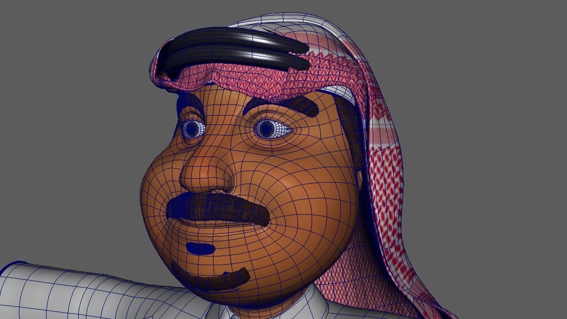 Saudi Arab Man Low-poly 3D model_5