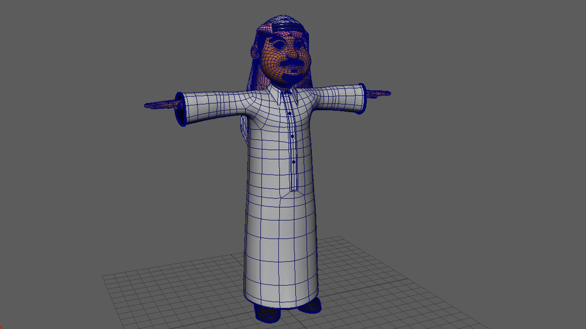 Saudi Arab Man Low-poly 3D model_3