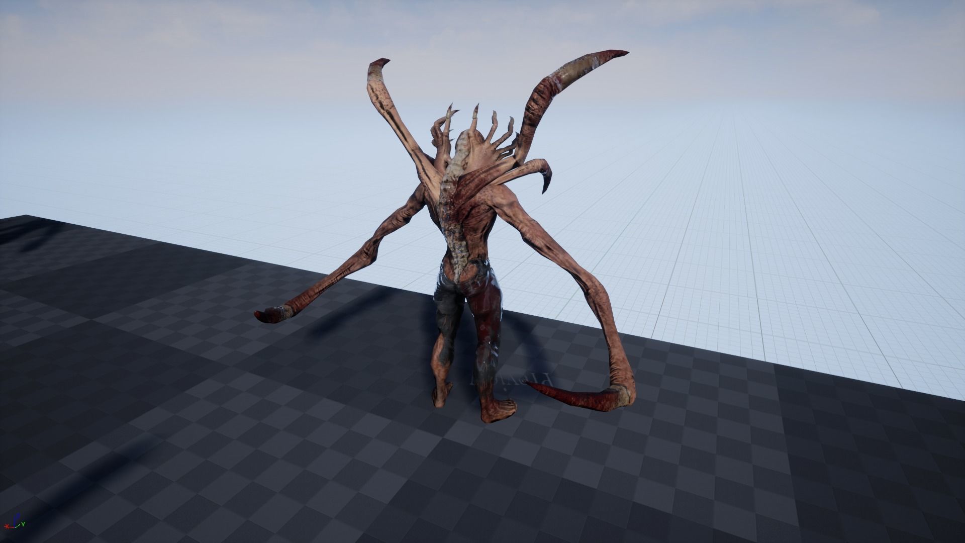Mutant2 demon with long claws Low-poly 3D model_15
