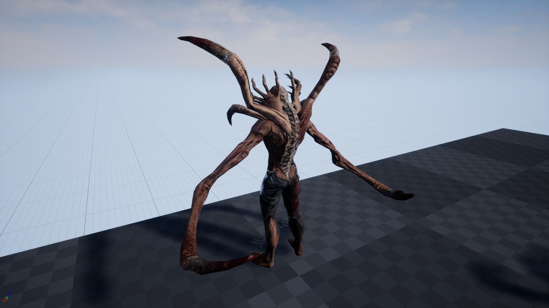 Mutant2 demon with long claws Low-poly 3D model_16