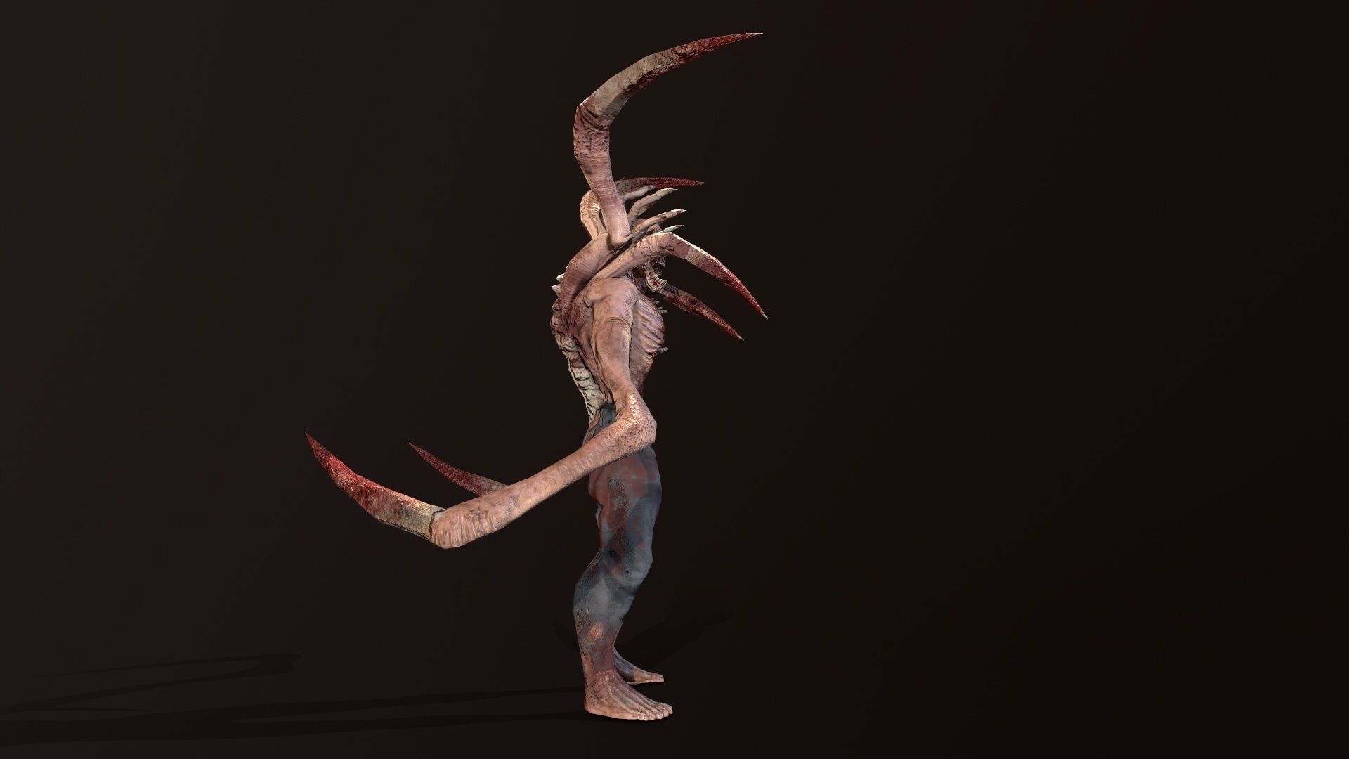 Mutant2 demon with long claws Low-poly 3D model_5
