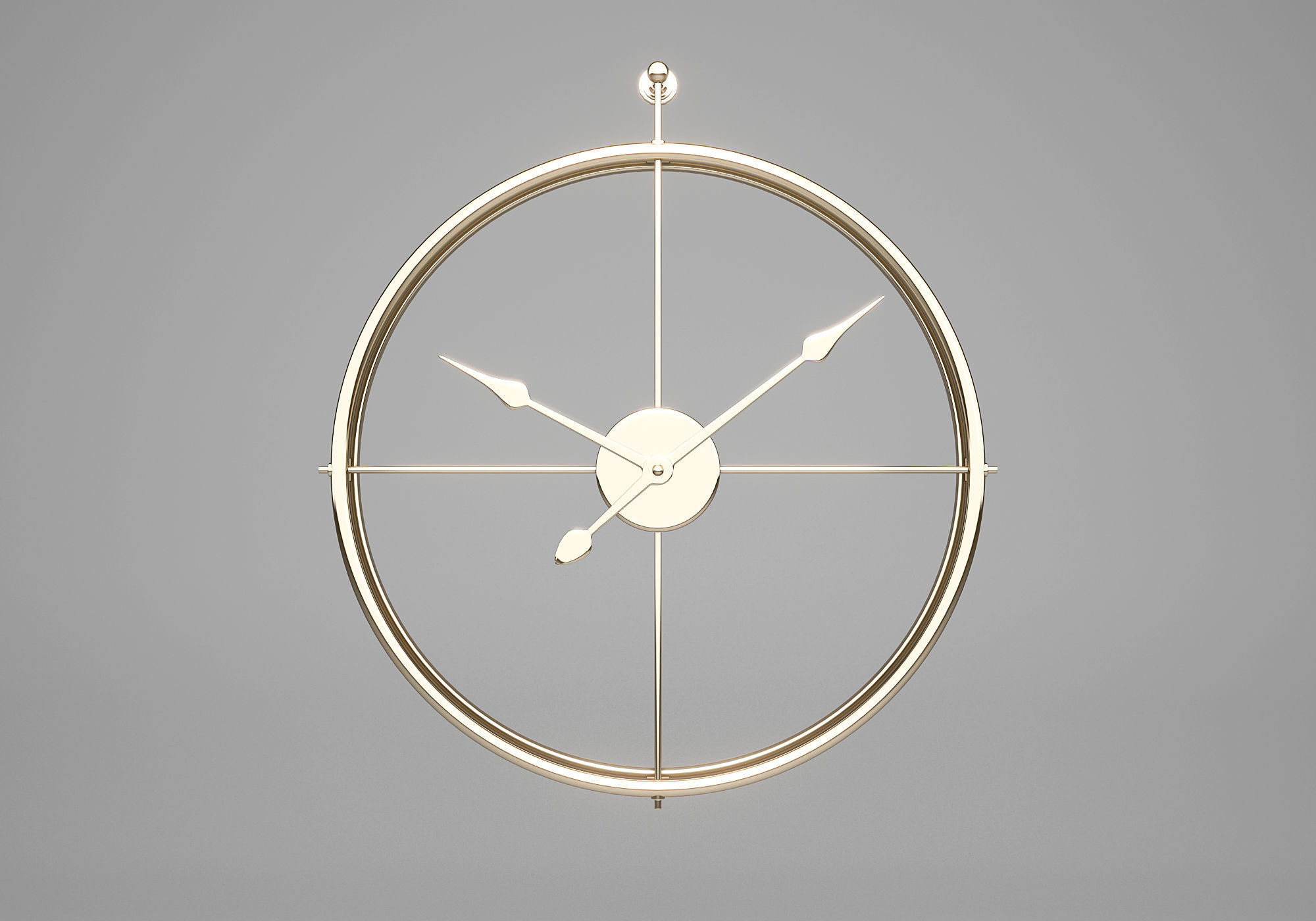 Minimalist Wall Clock 3D model_9