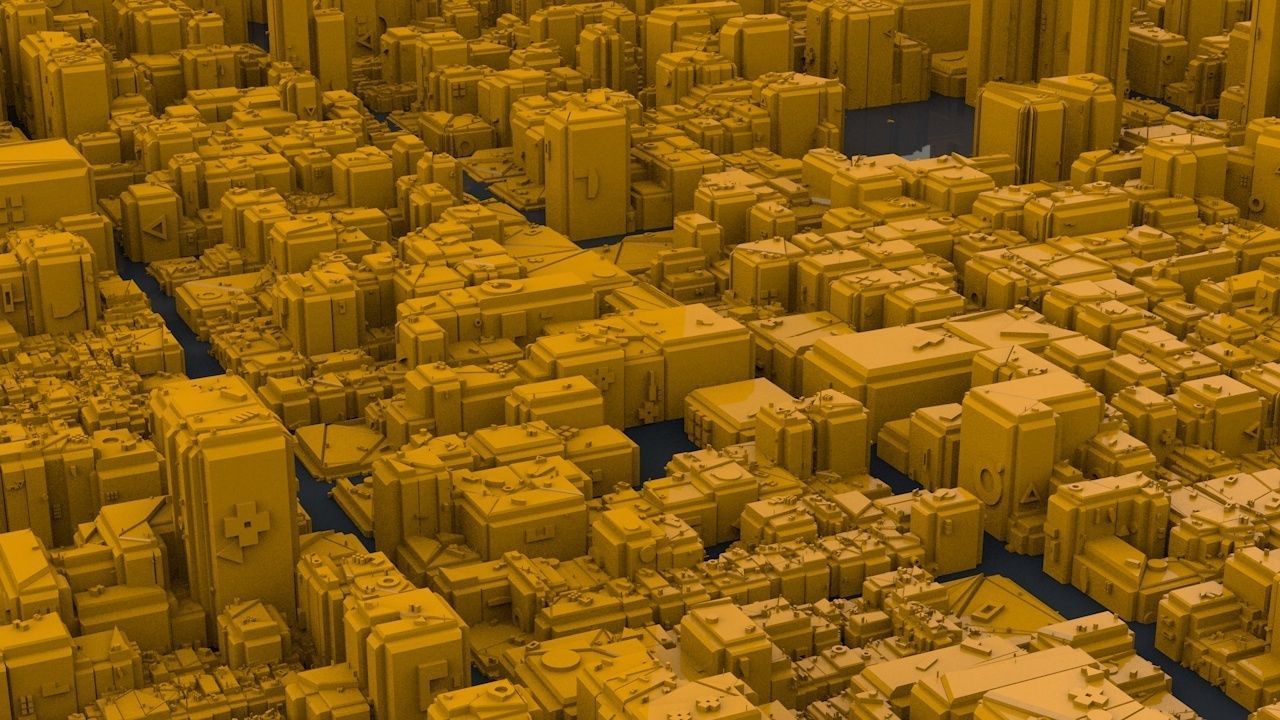 Sci-Fi Manhattan Buildings 3D model_6