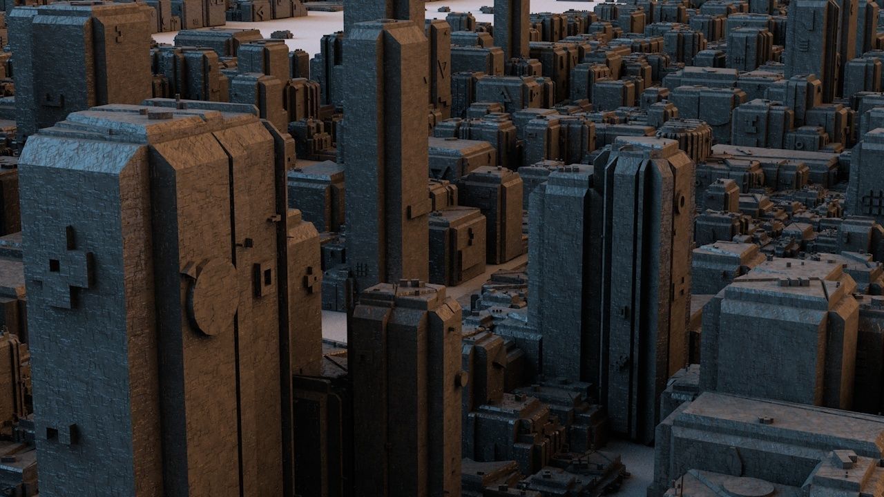 Sci-Fi Manhattan Buildings 3D model_10