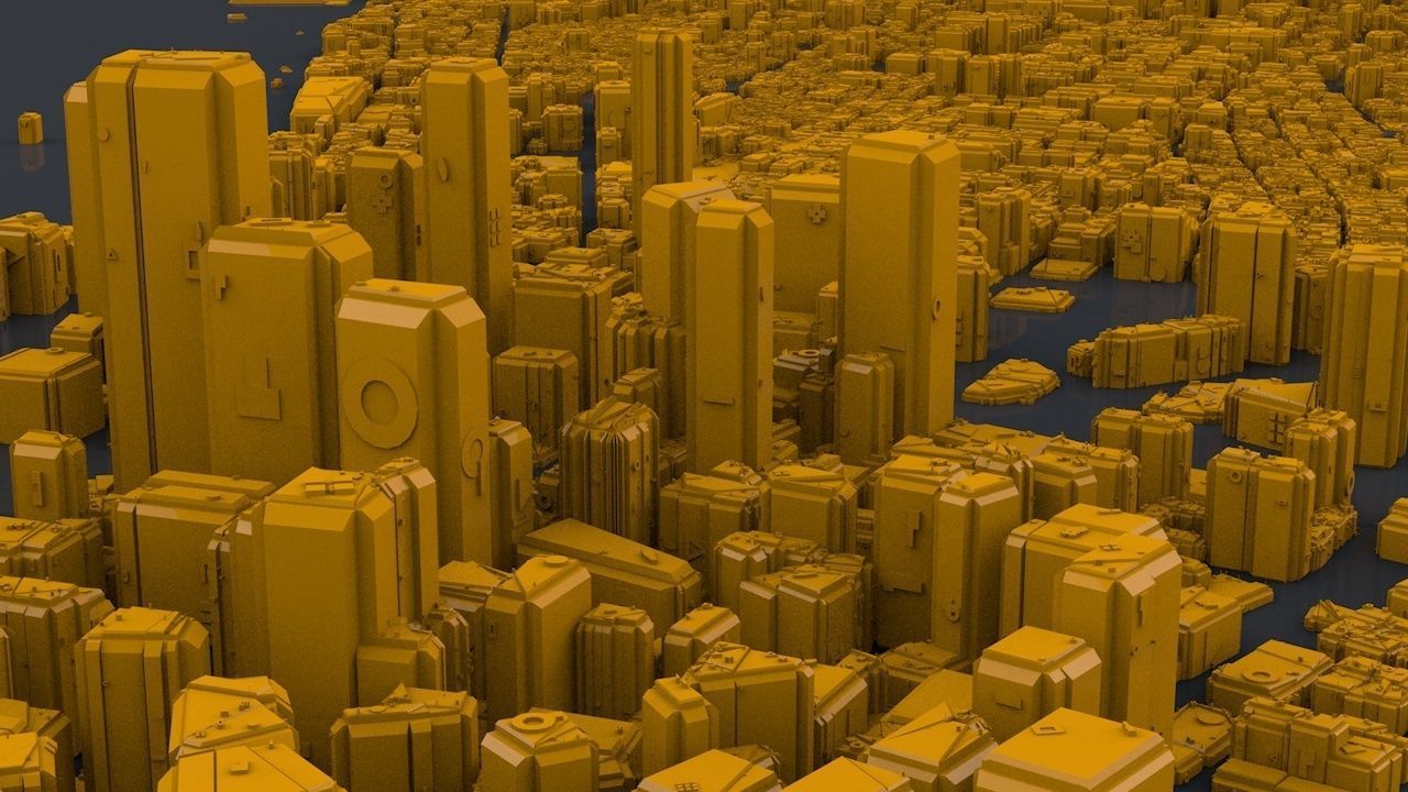 Sci-Fi Manhattan Buildings 3D model_7