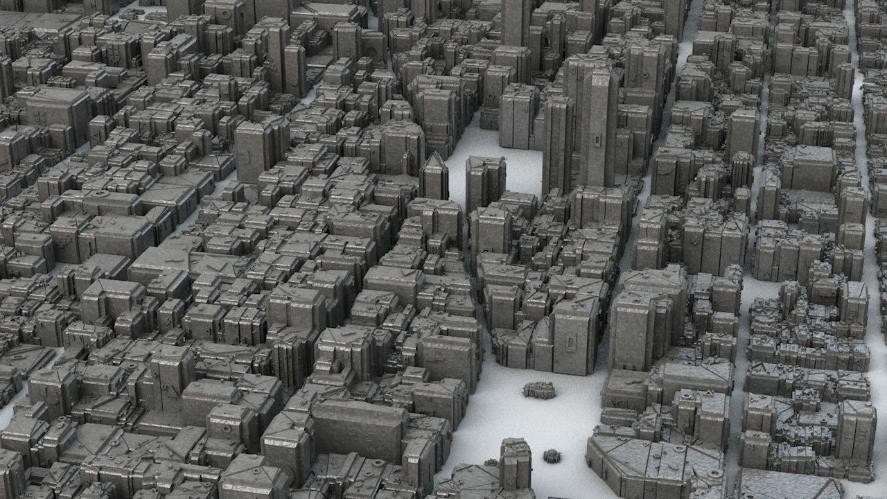 Sci-Fi Manhattan Buildings 3D model_14