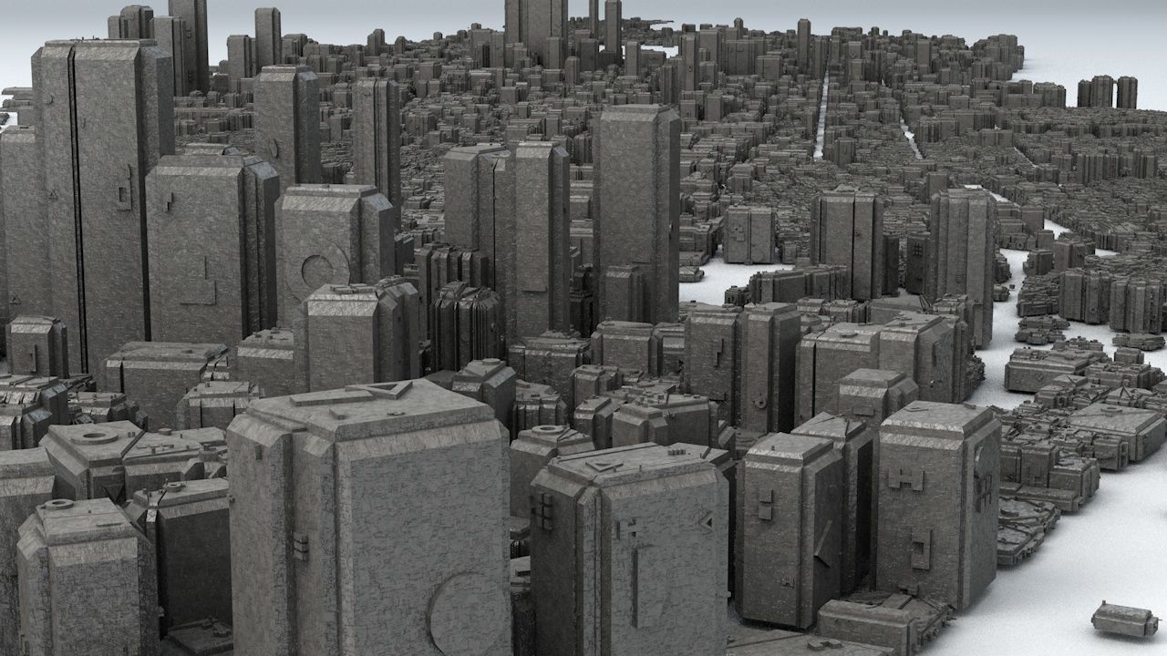 Sci-Fi Manhattan Buildings 3D model_11