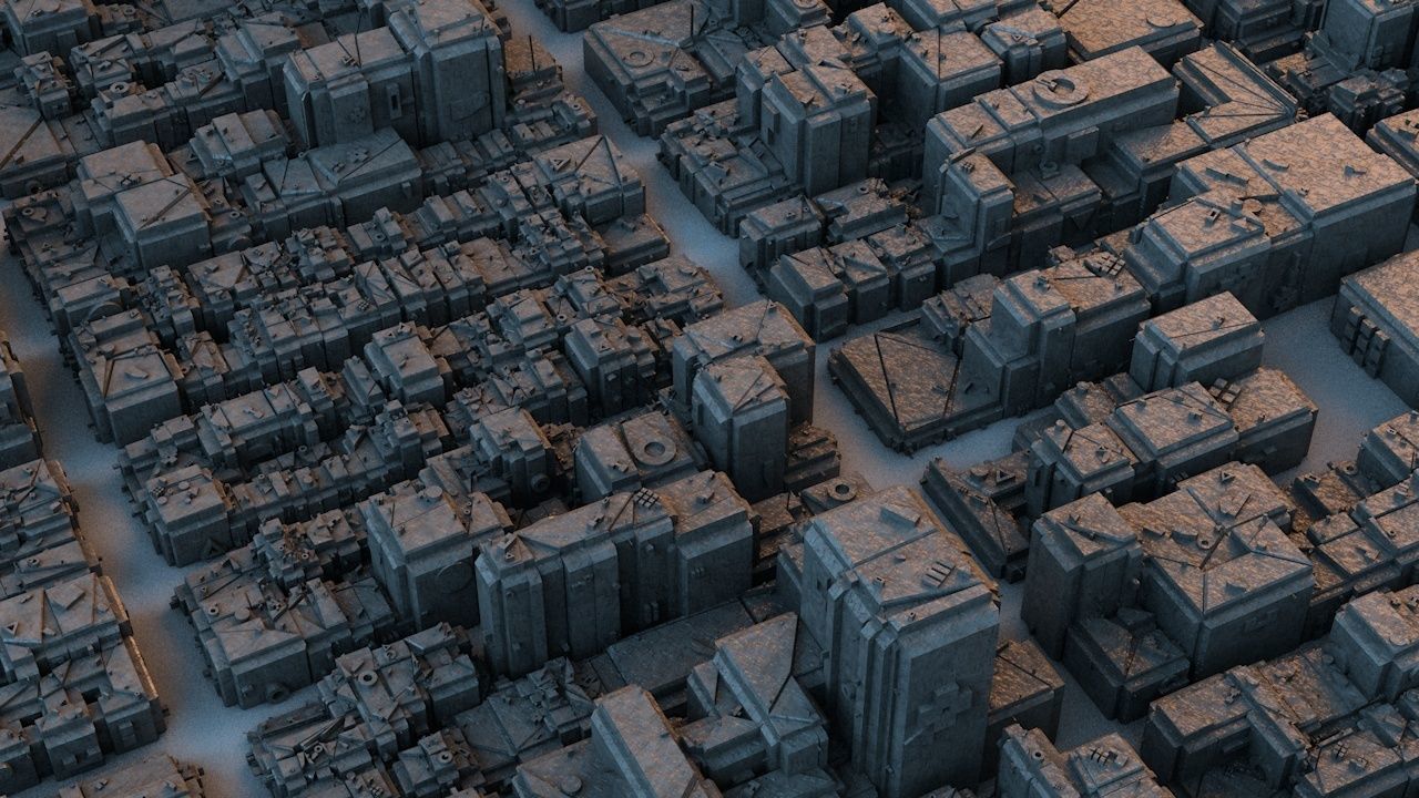 Sci-Fi Manhattan Buildings 3D model_13