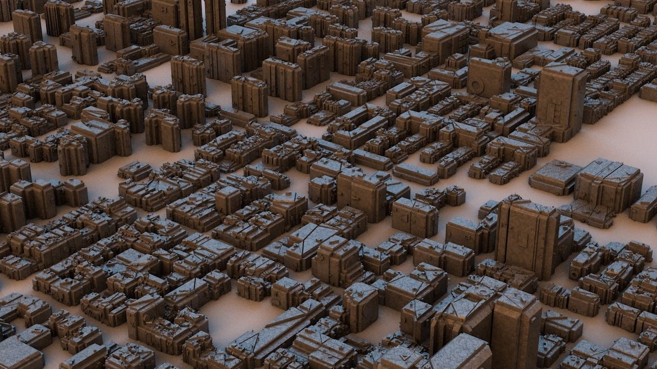 Sci-Fi Manhattan Buildings 3D model_8