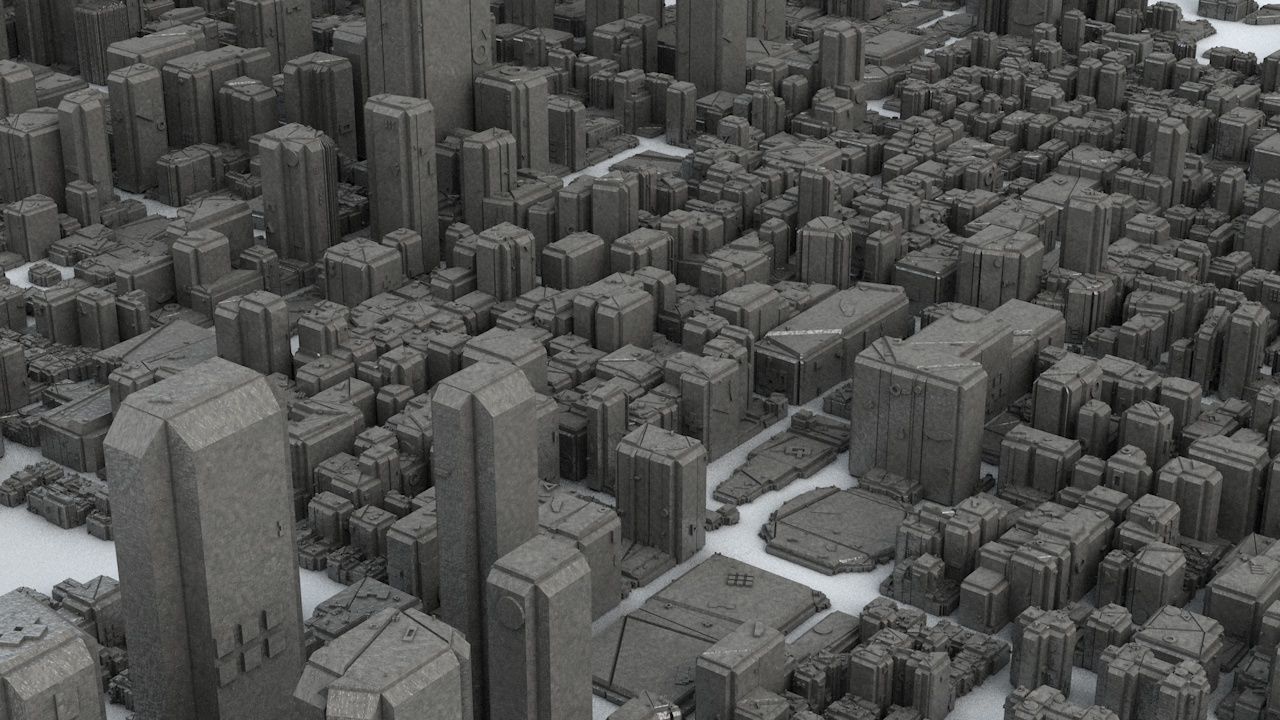 Sci-Fi Manhattan Buildings 3D model_17