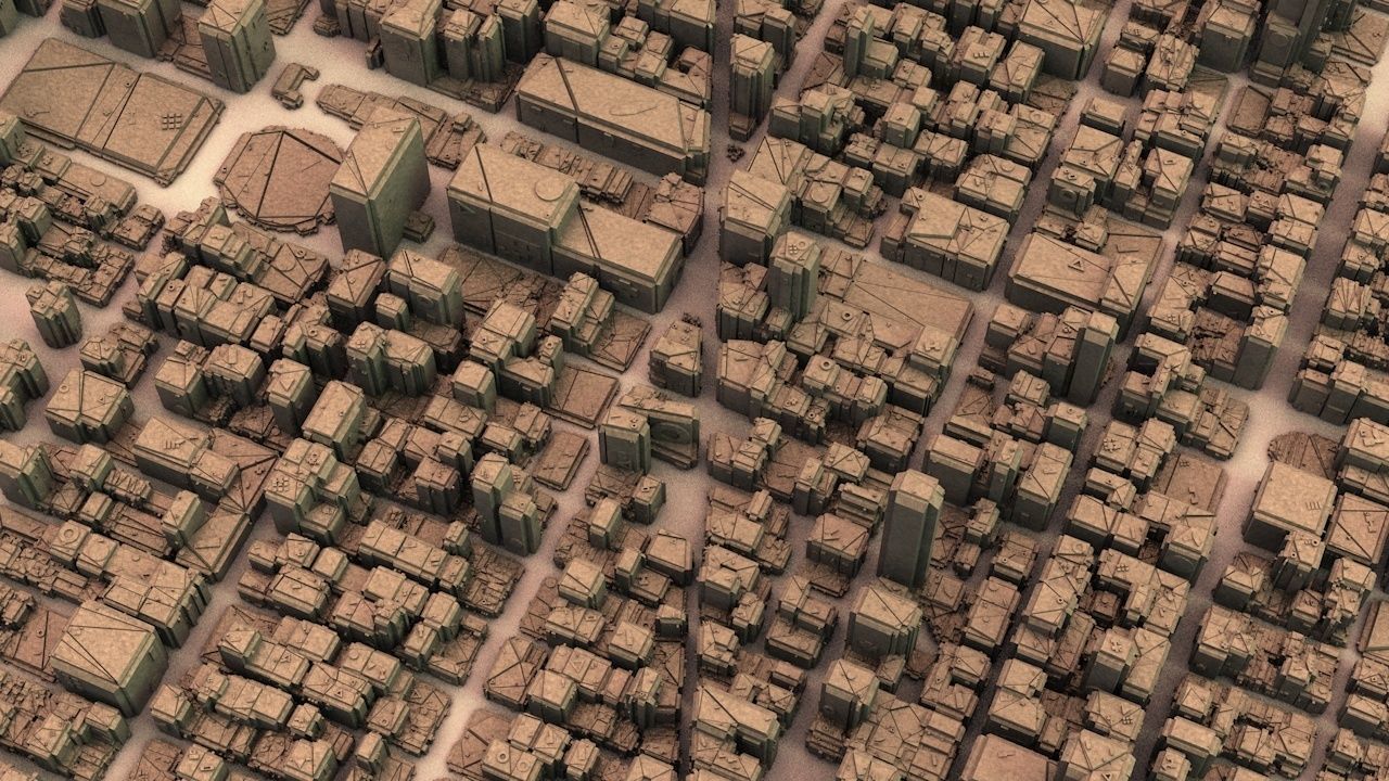 Sci-Fi Manhattan Buildings 3D model_2