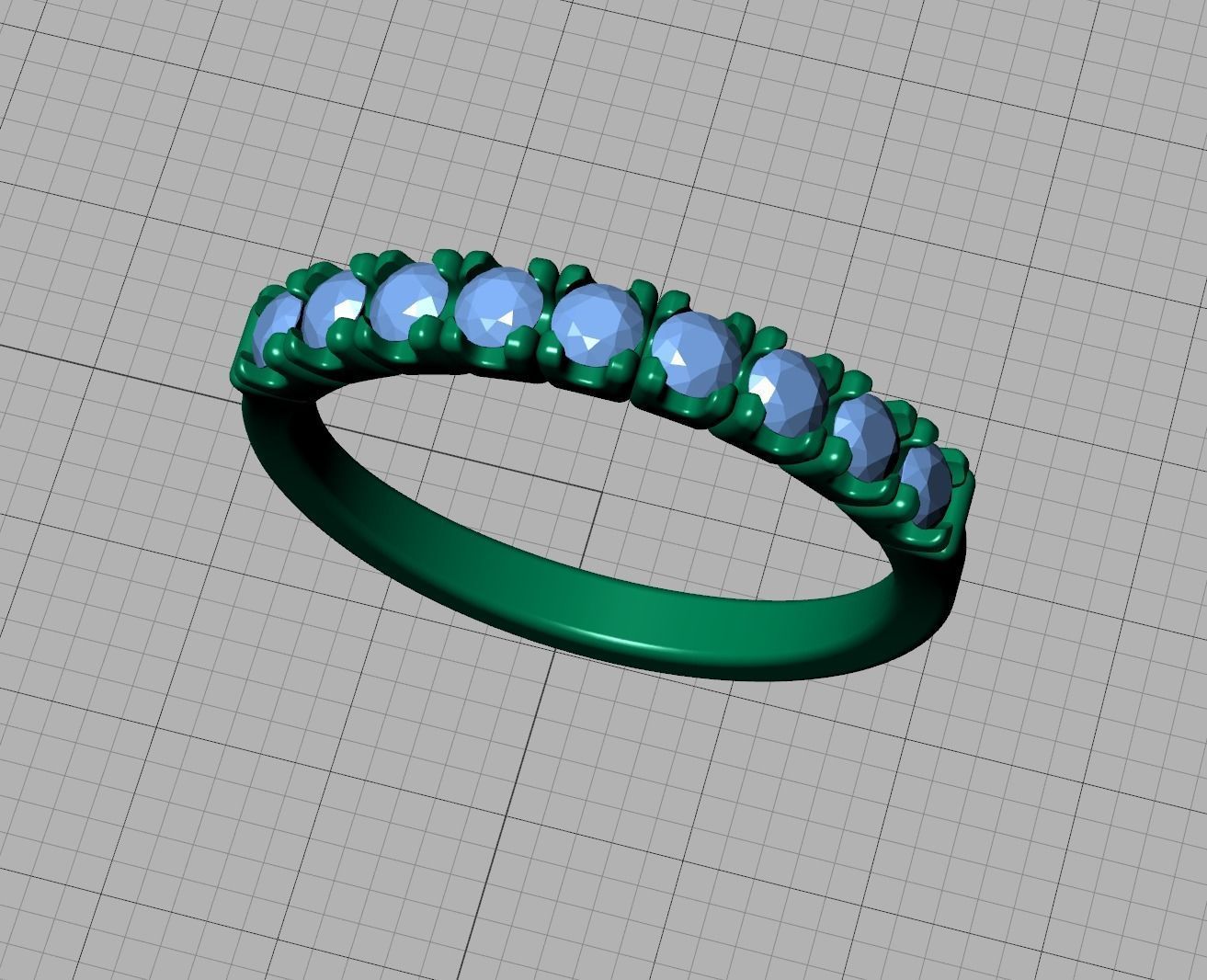 Eternity Ring 3d model 9 stones style printable 3dmodel 3D print model_15