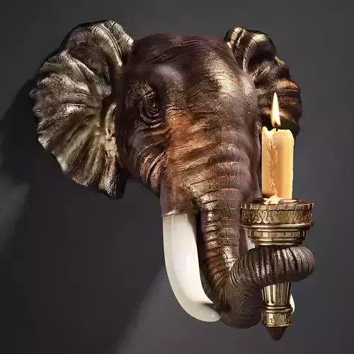 Design Toscano Elephant Sculptural Wall Sconce