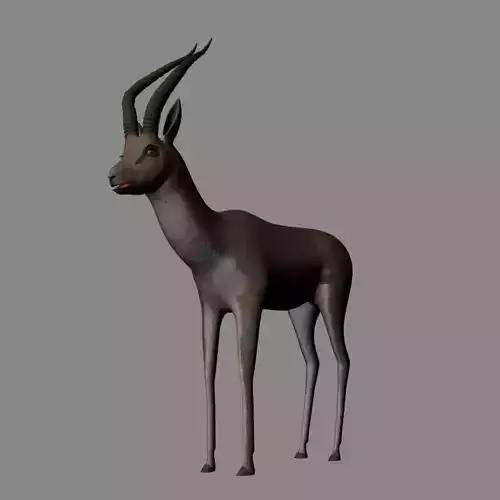 Rigged-Animated Gazelle 3D model