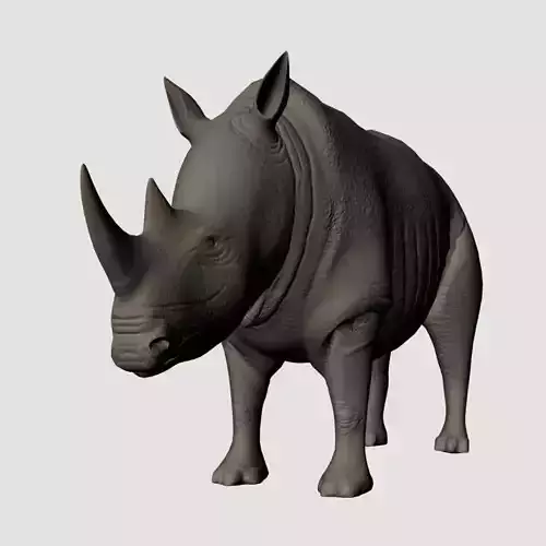Rigged-Animated Rhino 3D model